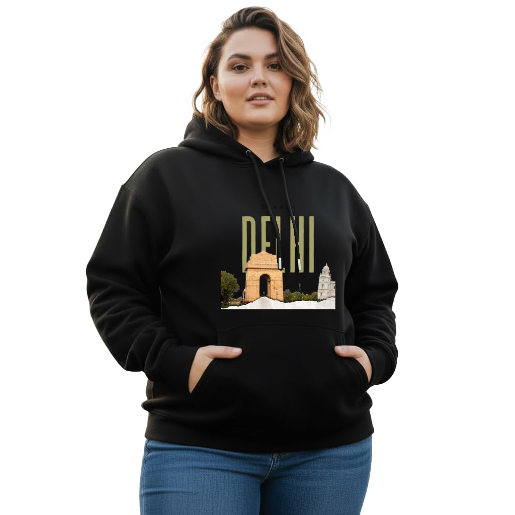 Women's Cotton Fleece Black Full Sleeve Graphic Printed Plus Size Hooded Sweatshirt | 2XL, 3XL, 4XL, 5XL Hoodies for Womens Winter Wear | 007-picture-49