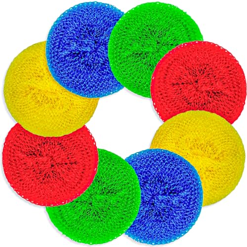 Image of DecorRack 12 Mesh Scourers, Premium Non-Scratch Plastic Scourers (12 Pack)