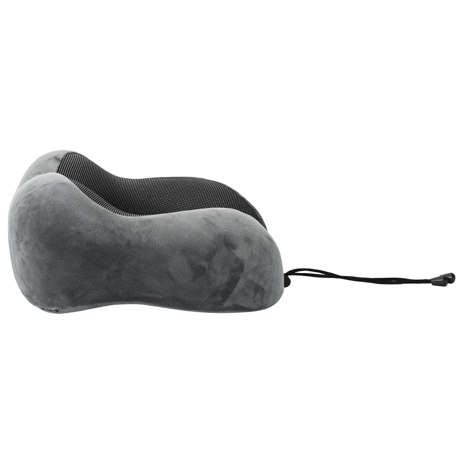 Reisekissen Nackenstuetzkissen Grau Viscoschaum 27 x 26 x 14 cm für Flugzeug Zug Auto, Memory Foam für Schlafkissen und Entspannung unterwegs
