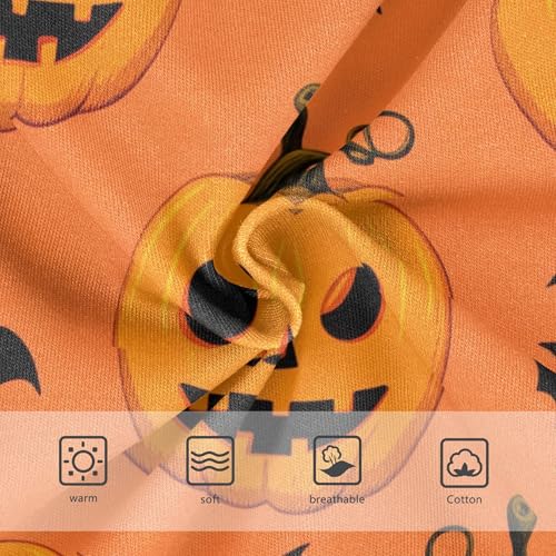 Cotton Toddlers Underwear Floral Jack Lantern Pumpkins Bats Orange Panties Little Girl Artistic Undies Kids Briefs 2t3