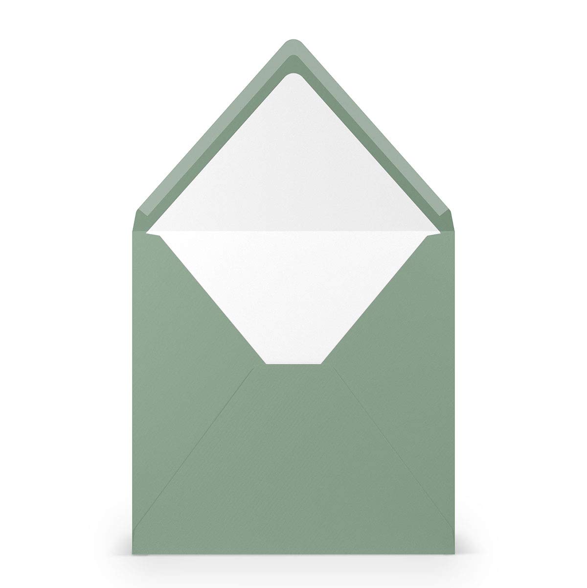 PAPERADO 200 Briefumschläge quadratisch Eucalyptus gerippt - 100 g/m² Kuvert Ohne Fenster 16,4 x 16,4 cm - Hochzeits Umschläge mit Nassklebung spitzer Klappe