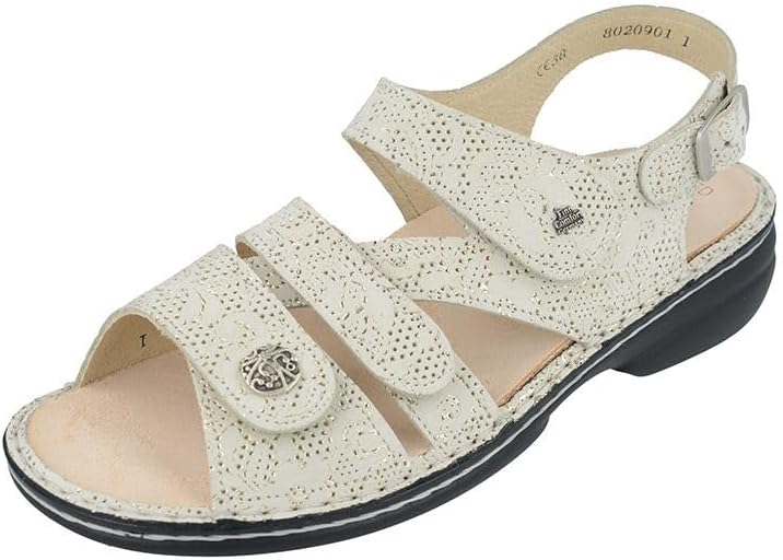 Pre-owned Finn Comfort Women's Gomera-s Sandal In Champagne Garden
