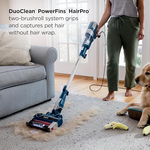 Shark Stratos Corded Stick Vacuum, DuoClean PowerFins, Navy, HZ3002 - image 5