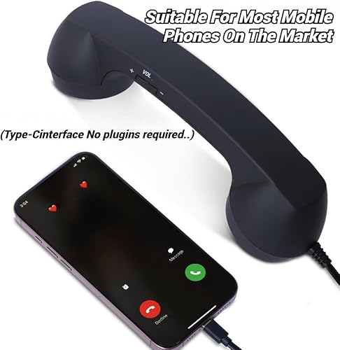 Miniatura 2 de Teléfono retro 2026, receptor de teléfono Bluetooth tipo C para iPhone y Android, teléfono con cable, estilo teléfono con cable, receptor de mango