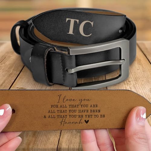 I Love You For All That You Are Belt, Personalized Engraved Leather Belt for Husband, Boyfriend, Custom Name Wide Black/Brown Leather Belt, Personalized Gifts for Fathers Day, Anniversary4