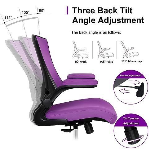 Image of Misolant Tall Office Chair, Drafting Chair for Standing Desk, High Office Chair with Adjustable Lumbar Support, Flip-up Arm and Footrest Ring, Tall Drafting Chair for Bar Height Desk