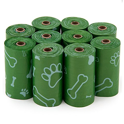 Image of Best Pet Supplies Dog Poop Bags, Rip-Resistant and Doggie Waste Bag Refills with d2w Controlled-Life Plastic Technology - Pack of 150, Green (Unscented)