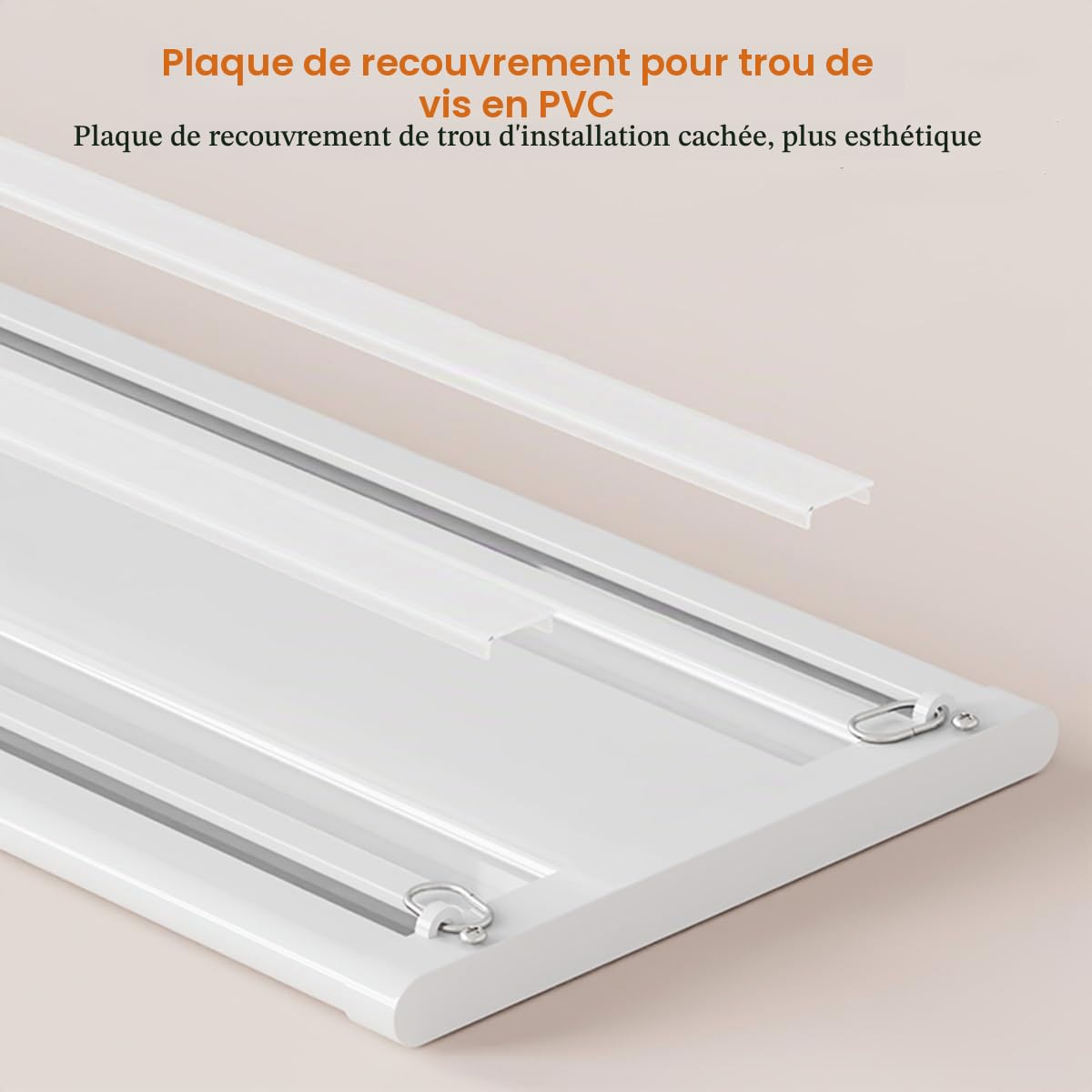 Rails de Rideau au Plafond à Rideaux à Double, Tringle de Rideaux à Rails à Double Rangée, 1-6m Rails Plafond Rideau en Aluminium pour Salon Chambre à Coucher(White,1.3m(4.3ft))