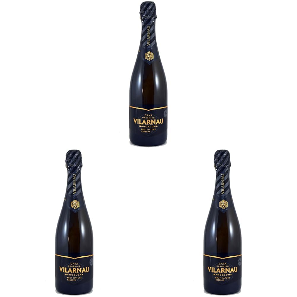 Vilarnau Brut Nature Reserva - D.O. Cava - Orgánico - 750 ml (Paquete de 3)