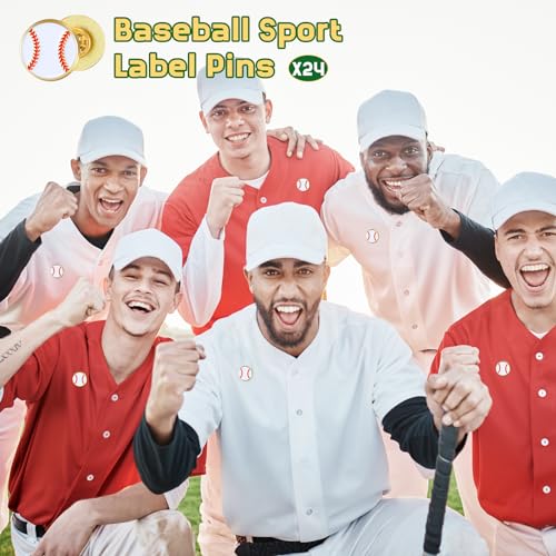 Image of Tondiamo 24Pcs Sports Lapel Pin for Team Gift 3 /4 inch Brooch Decor | Team Gift for Coaches Players, Basketball Baseball Softball Football Volleyball Enamel Pin, Sports Party Decor, Game Awards