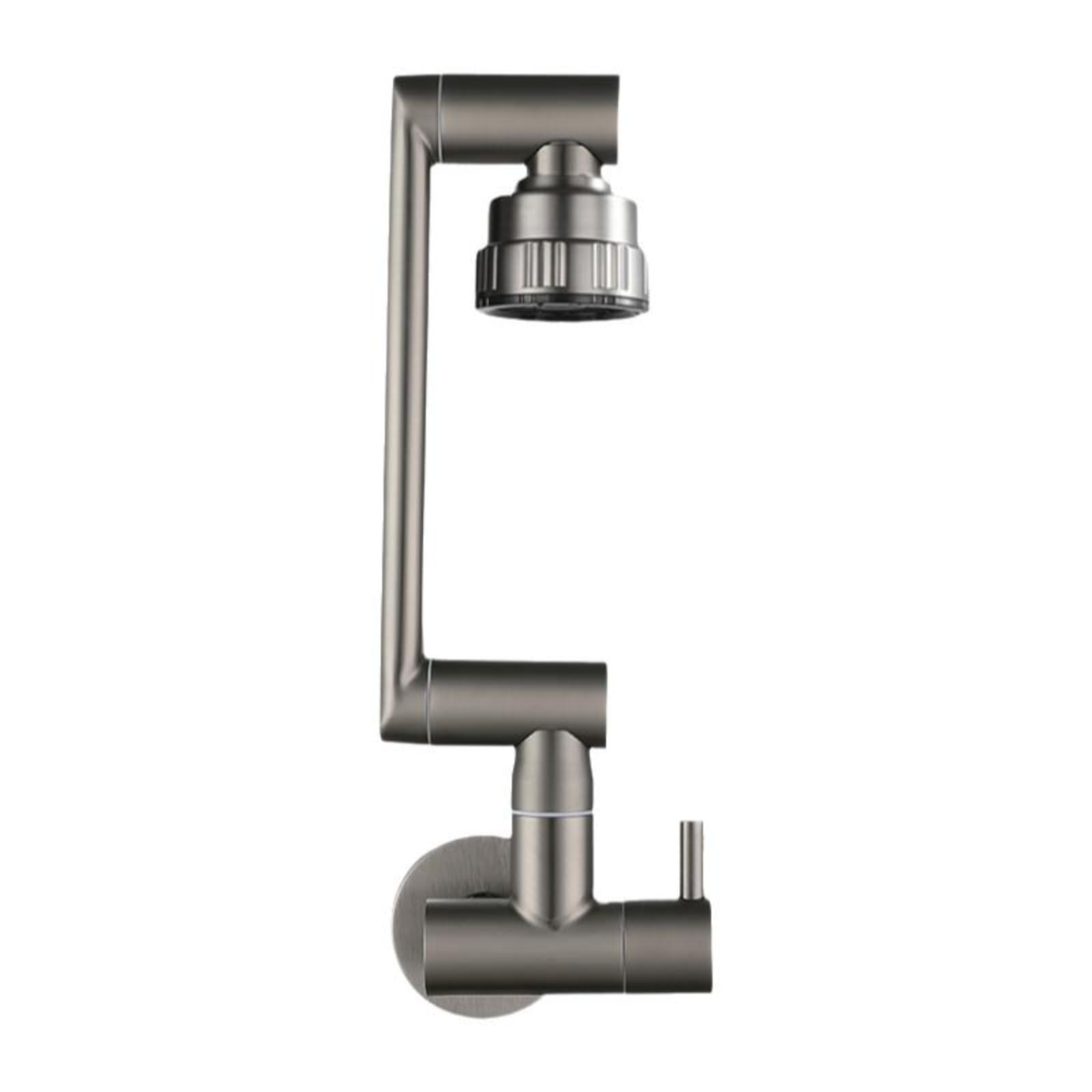 Wall Mounted Sink Faucet Rotatable Foldable Tap Utility Laundry Kitchen Gunmetal Gray Corner 4-Mode-image-12