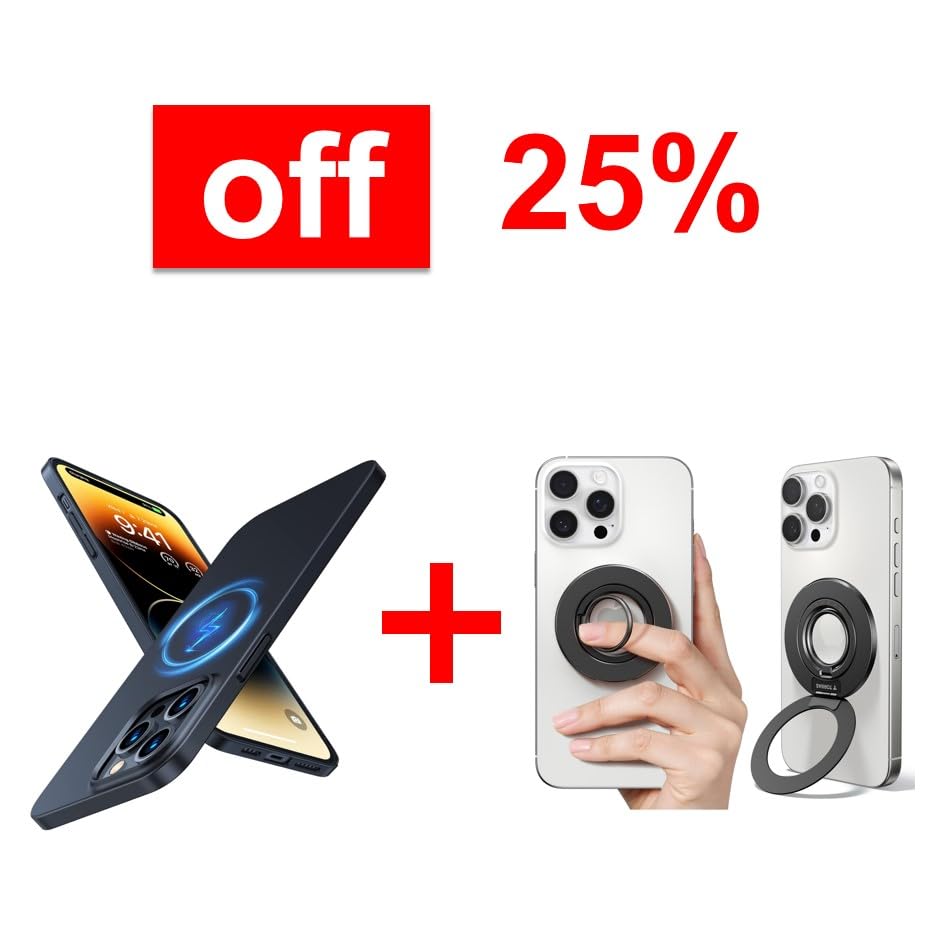 TORRAS Magnetic Phone Grip Ring Holder Kickstand & Case Magnetic