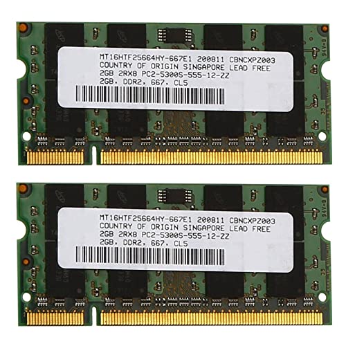 2X 2GB DDR2 RAMメモリ667Mhz PC2 5300ラップトップラムメモリ1.8V 200PIN
