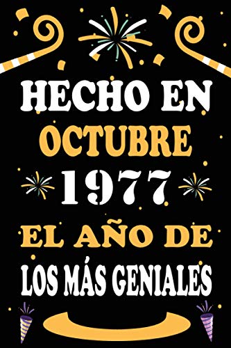 Hecho En Octubre 1977 El Año De Los Más Geniales: 43 años. Libro de visitas, cuaderno, 110 páginas de felicitaciones, idea de regalo, regalo de aniversario para pareja, niño, mujer, hombre