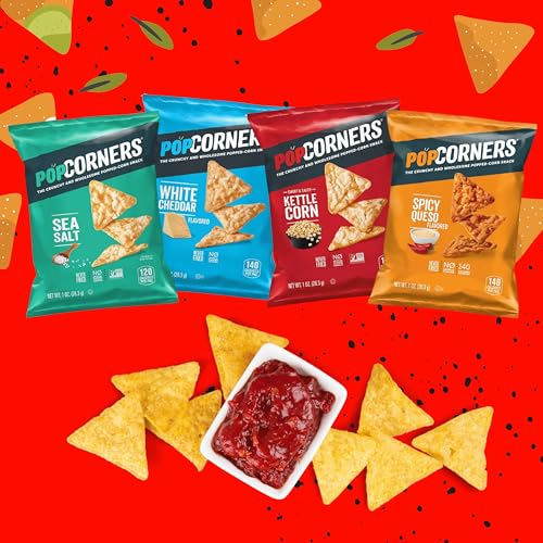 Popcorners and Popchips Variety Pack - Healthy Snack Box. Great bulk snacks Pack (12 Count). Drinkolin Assortment Snack Sampler