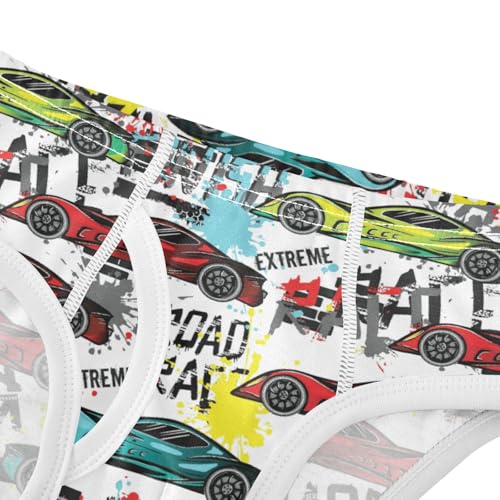 Boys' Exclusive Briefs Toddler Underwear 95% Combed Cotton Boxerbriefs 2T Sports Car Pattern 114
