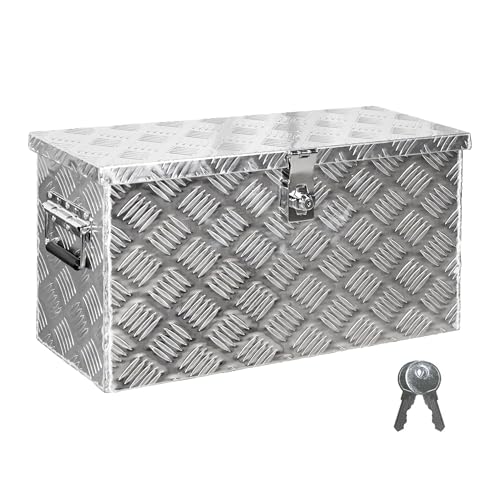 Box Anhänger Kiste Alu mit Deckel Alubox Transportbox Truckbox Deichselbox PKW Zubehör Werkzeugbox Aluminium Anhängerbox Aufbewahrungsbox D40 mit...