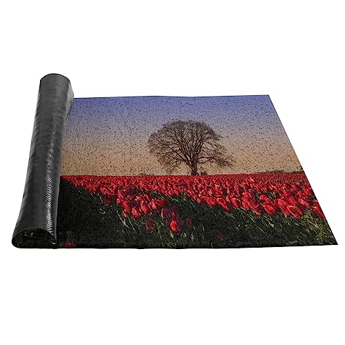 Paillasson d'intérieur VACSAX 40x60 cm antidérapant en PVC à motif tulipes
