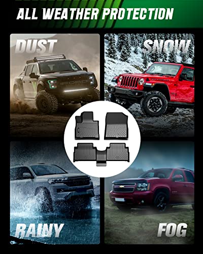 Viwik Floor Mats For 2021-2023 Santa Fe (Only Hybrid), Car Mats All Weather Protection Custom Floor Liners Full Set Include 1St And 2Nd Row Front & Rear Black Car Liners #TOP7