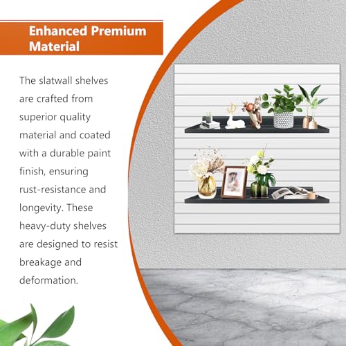 PEKGRIL 2 Pack Slatwall Shelves, 17X8 Inch Slat Wall Accessories, Black by PEKGRIL - Image 3