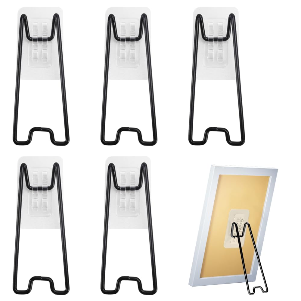 Picture Frame Stands, 5PCS Self Adhesive Easel Back Supports Height-Adjustable Photo Display Bracket for Album Paintings Home Decor