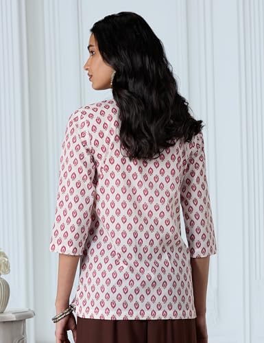 Image of Amazon Brand - Myx Women Cotton Printed A-line Short Kurti (Available in Plus Sizes)