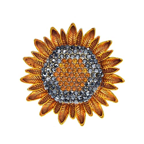 Broche marguerite strass dorée éclatante pour sublimer un manteau de fille avec élégance