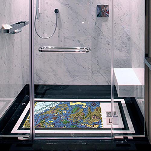 Tapis de bain antidérapant carte de pirate en PVC 40x70 cm - 6