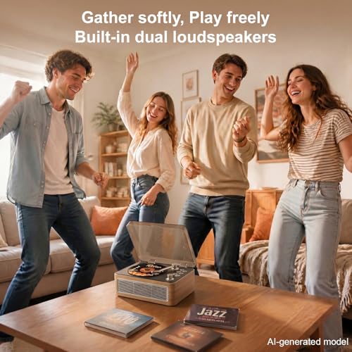 Image of Gueray Retro CD Player Portable Bluetooth: CD Players with Speakers Vintage CD-Player 3600mAh Rechargeable & Radio & Remote Control Support USB /AUX Playback Headphone Jack (Walnut Color)