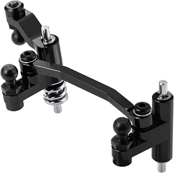 Aluminum Alloy Steering Assembly Set Servo Saver Steering Bellcranks & Drag Link Spring Retainer Parts Compatible with Traxxas 1/18 LaTrax Teton RC Car Upgrades Black