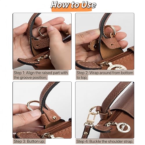Image of Leather Purse Straps Replacement Crossbody Adjustable Shoulder Strap, Purse Accessories Bag Strap for Mini Tote Bags (Brown)