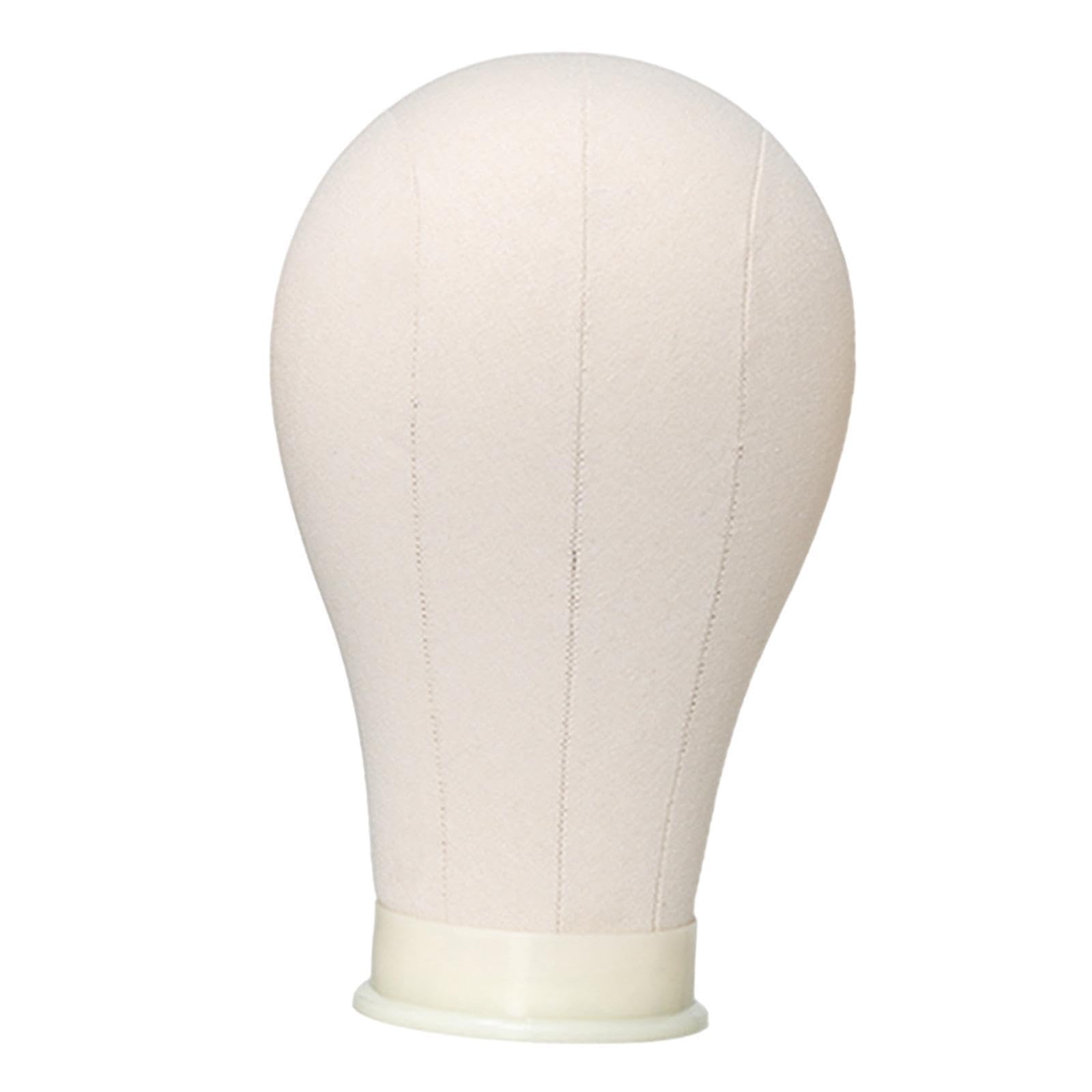 TWISAXC Versatile Display Head Block Sturdy And Easy To Store Suitable For Various Styling Needs Hats Wigs More Appearance Canvas Mannequin Head Adult DIY , Beige , 23 inch