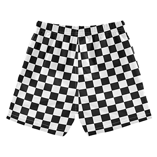 Boys Swim Trunks Black White Buffalo Check Plaid Toddler Swim Shorts Bathing Suit Swimsuit Toddler Boy Swimwear 2T 202057202