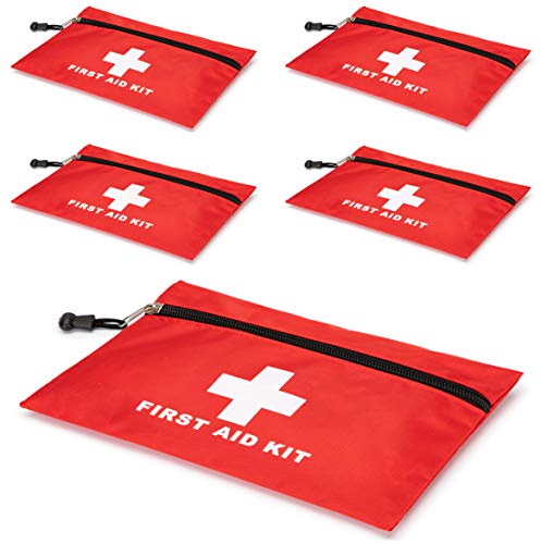 Image of Red First Aid Bag Small First Aid Kit Empty Medical Storage Bag for First Aid Kits Pack Emergency Hiking Backpacking Camping Cycling Travel Car (Red 7.9x5.5 5PC)