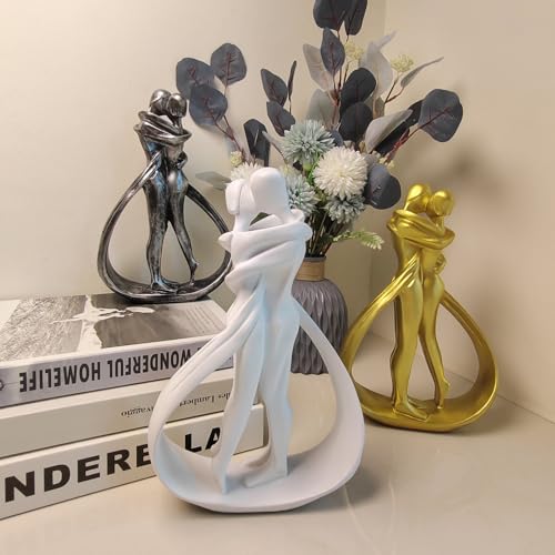Estatuas de pareja para decoración, esculturas románticas modernas miniatura 4