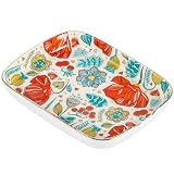 Ceramic Spoon Rest for Stove Top, Vintage Floral Spoon Holder Utensil Rest, Cute Spoon Rests for Coffee Bar, Kitchen Counter Decor Cooking Gift for Housewarming (Flower 01)