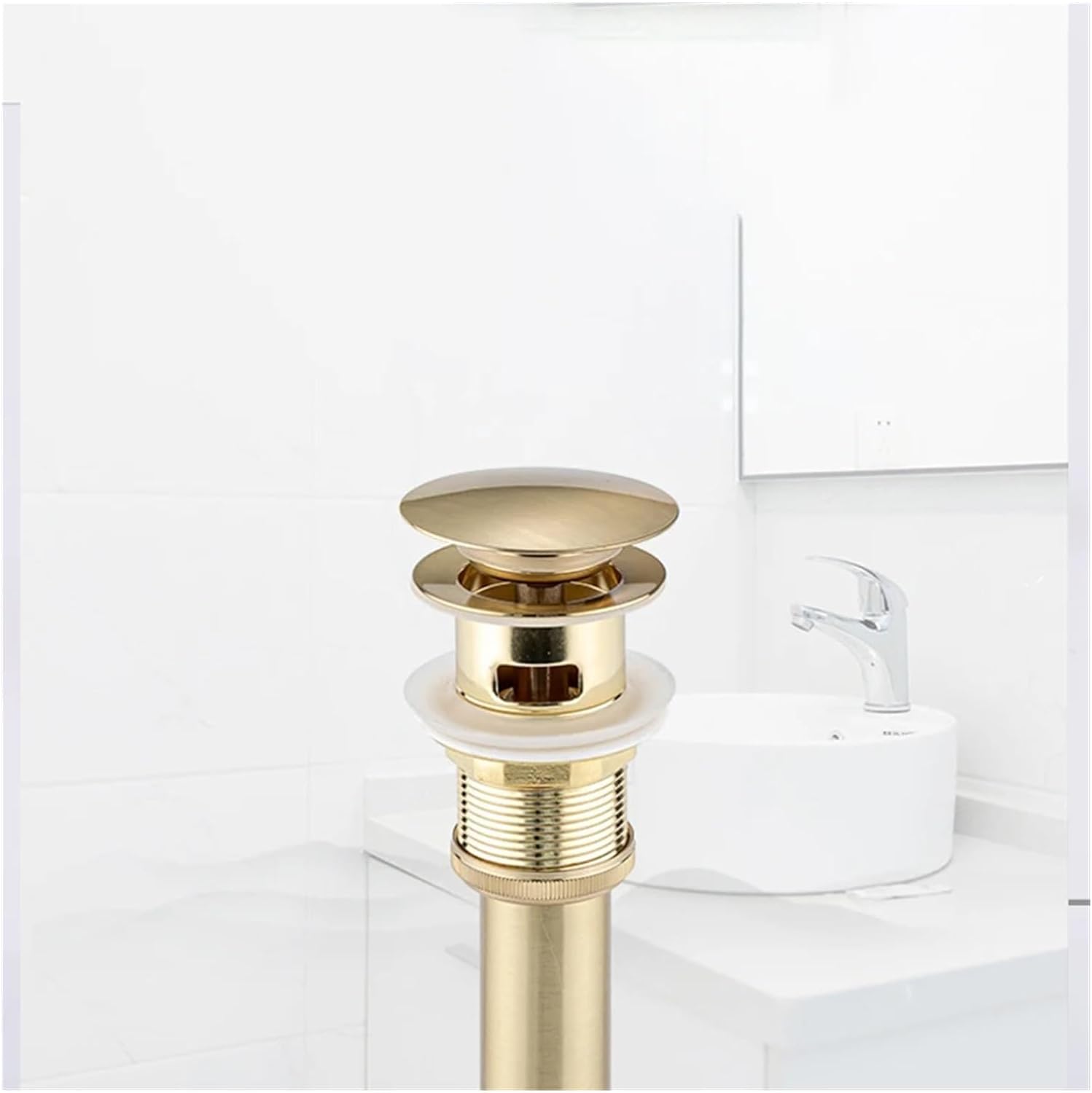 Tappo per lavandino pop-up, tappo per lavabo, Tappo for lavabo Tappo for lavabo Lavello Scarico pop-up Raccoglitore for capelli Tappo for rifiuti Accessori for rubinetti del bagno Ottone spazzolato Co
