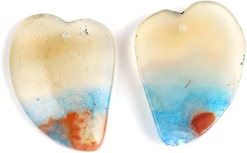 Miniatura 8 de LE SKY 4 colgantes de piedra natural, formas múltiples, piedra de cristal de color degradado curativo para hacer joyas y collares