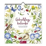 Jahresunabhängiger Geburtstagskalender, universale Geburtstagsübersicht zum Aufhängen mit floralen Motiven, liebevoll illustriert, 12 Monatsseiten, Spiralbindung, Grätz Verlag