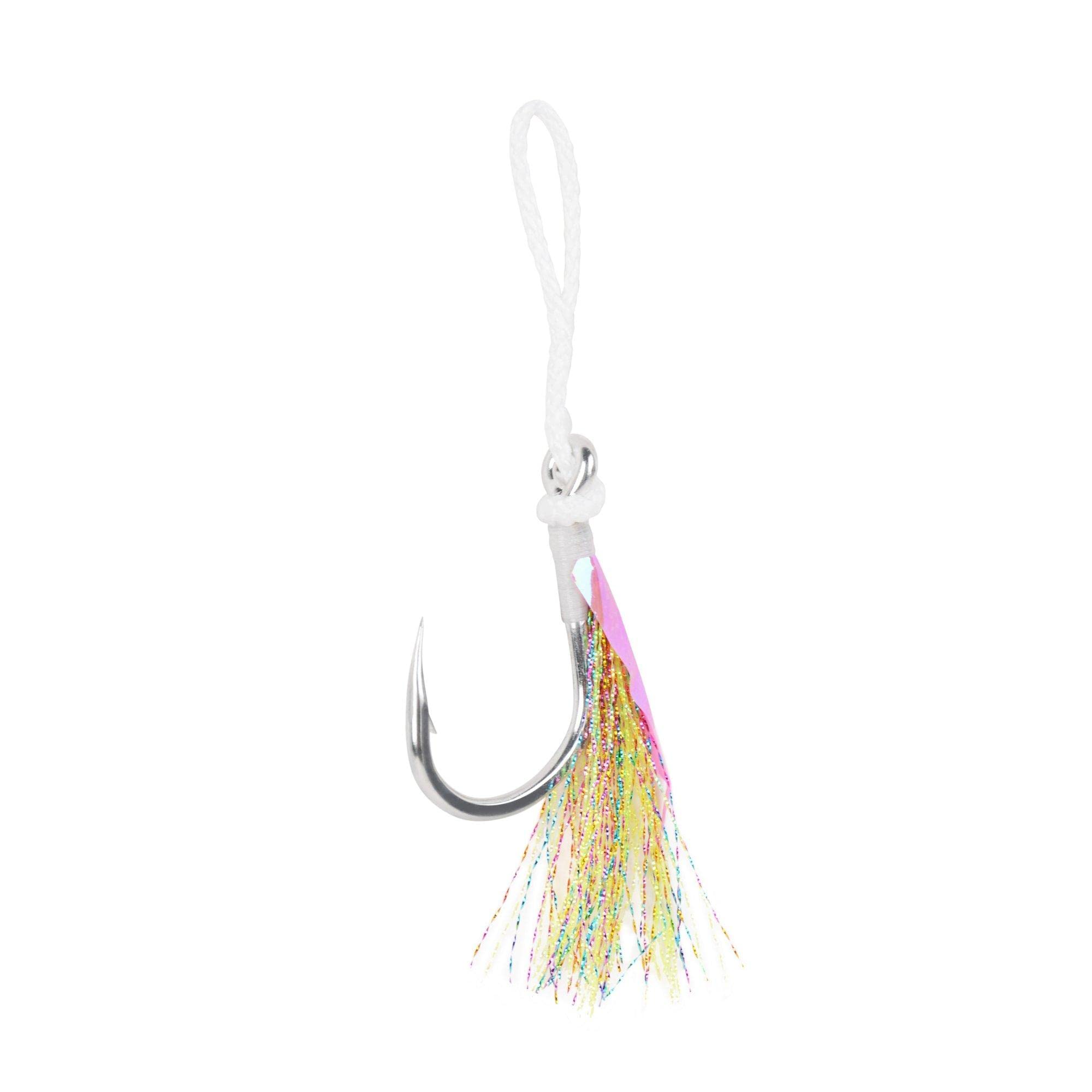 Mustad Heavy Duty Assist Rig, White w/Green Flash, 6/0