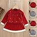 Baby Girls Cute 2 Piece Outfits Button Down Bowknot Cardigan Sweater A-Line Knitted Pleated Mini Skirt Sets for 1-8 Years