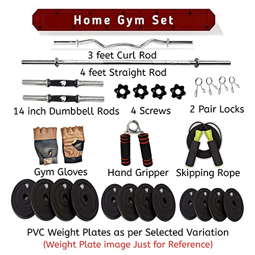 BULLAR 8kg Home Gym Set with 4ft Straight Rod - Image 3