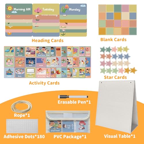 Yoink Visual Schedule for Kids with Autism - 174 Picture Cards Include Chore and Routine Chart Daily, Visual Schedule boards First and Then for home, Visual Daily Planner for Toddlers at Preschool ,White - Image 4