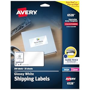 Avery Adressetiketten, einfach ablösbar, 250 Labels