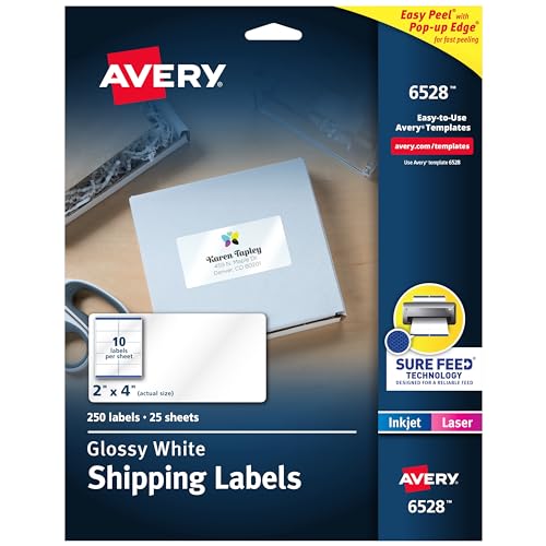 Avery Adressetiketten, einfach ablösbar, 250 Labels