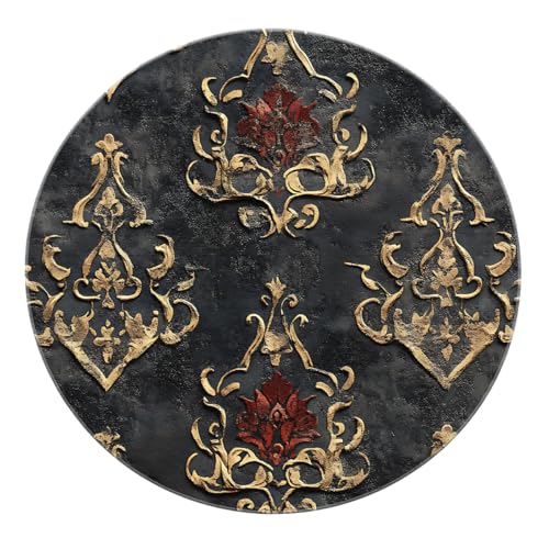 Tapis traditionnel oriental rond à poil bas de qualité supérieure - 8