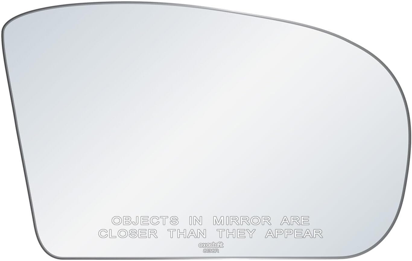 exactafit 8138R Passenger Side Mirror Glass Replacement Repair Compatible With 2001-2007 Mercedes Benz C230 C240 C280 C320 C350 C32 C55, 2003-2009 E280 E320 E350 E500 E550 E55 E63 AMG