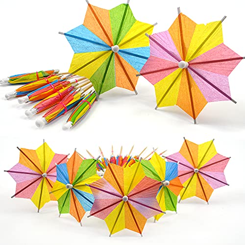 Bilipala 50 Pcs Colorful Paper Umbrellas, Cocktail Parasol Picks, Cupcake Toppers Picks #TOP1