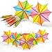 Bilipala 50 PCS Colorful Paper Umbrellas, Cocktail Parasol Picks, Cupcake Toppers Picks