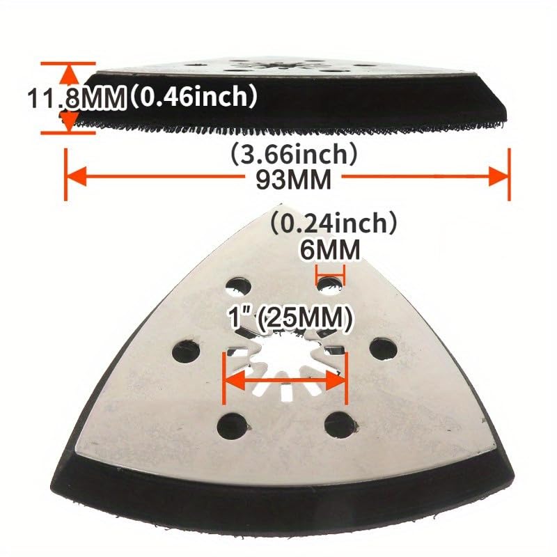 6-Hole Triangle Polishing Disc Self-Adhesive Flocking Triangle Sanding Mat Multipurpose Accessories (2PCS)